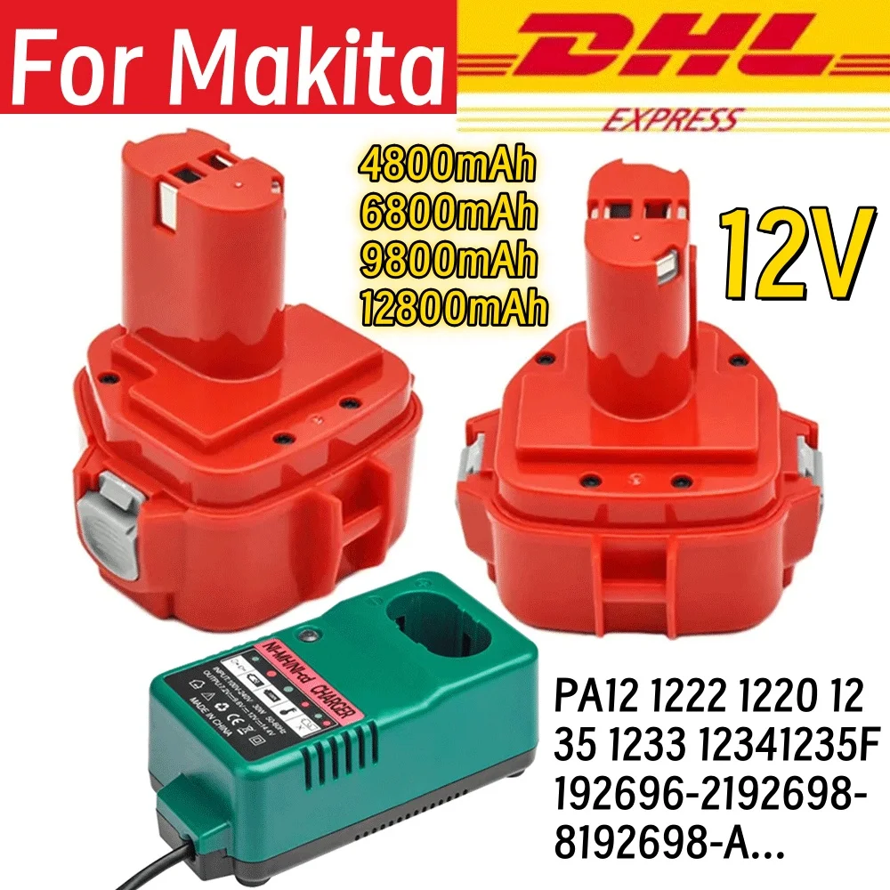 

for Makita 12V 4.8/6.8/9.8/12.8Ah Rechargeable Batteries Replacement Battery 12V Power Tools Bateria 1220 1222 1235 1233S 6271