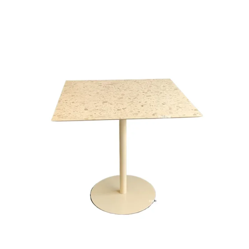 Nordic Cream Wind Outdoor Milk Tea Shop Terrazzo Desktop Reception Table Cafe Dessert Shop Terrazzo Coffee Table Table