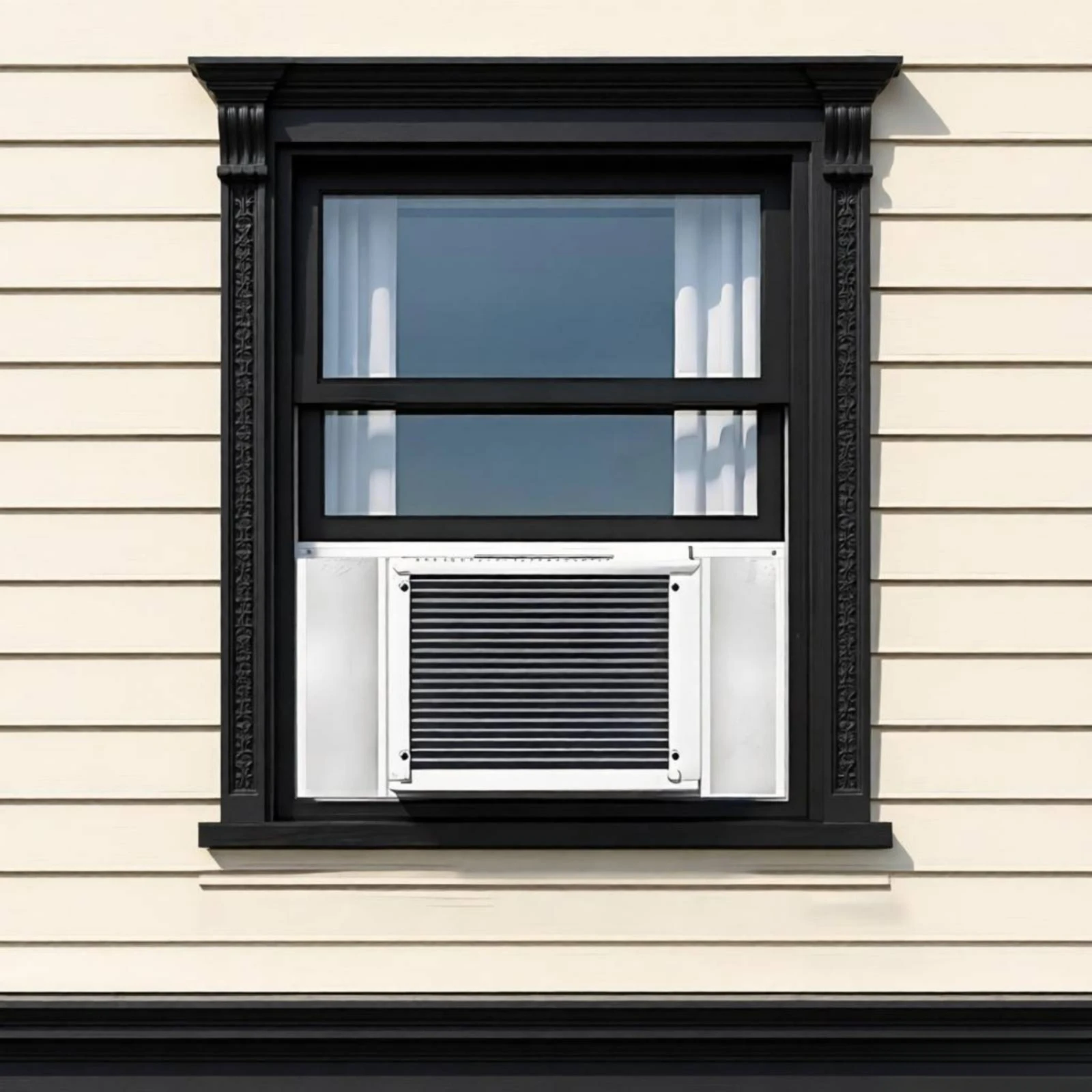 2 Pieces Window A/C Side Panel with Adhesive Patches Year-Round Cut-to-Fit Window A/C Seal Panel Noise Reducing Seamless
