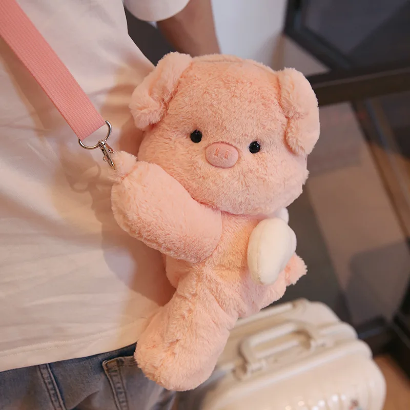 

Miniso Kawaii Pig Papa Bag Angel Grey Koala Puppy Сумка через плечо Плюшевый рюкзак Подарок на день рождения для девочки Кукла Сумка Рождественский подарок