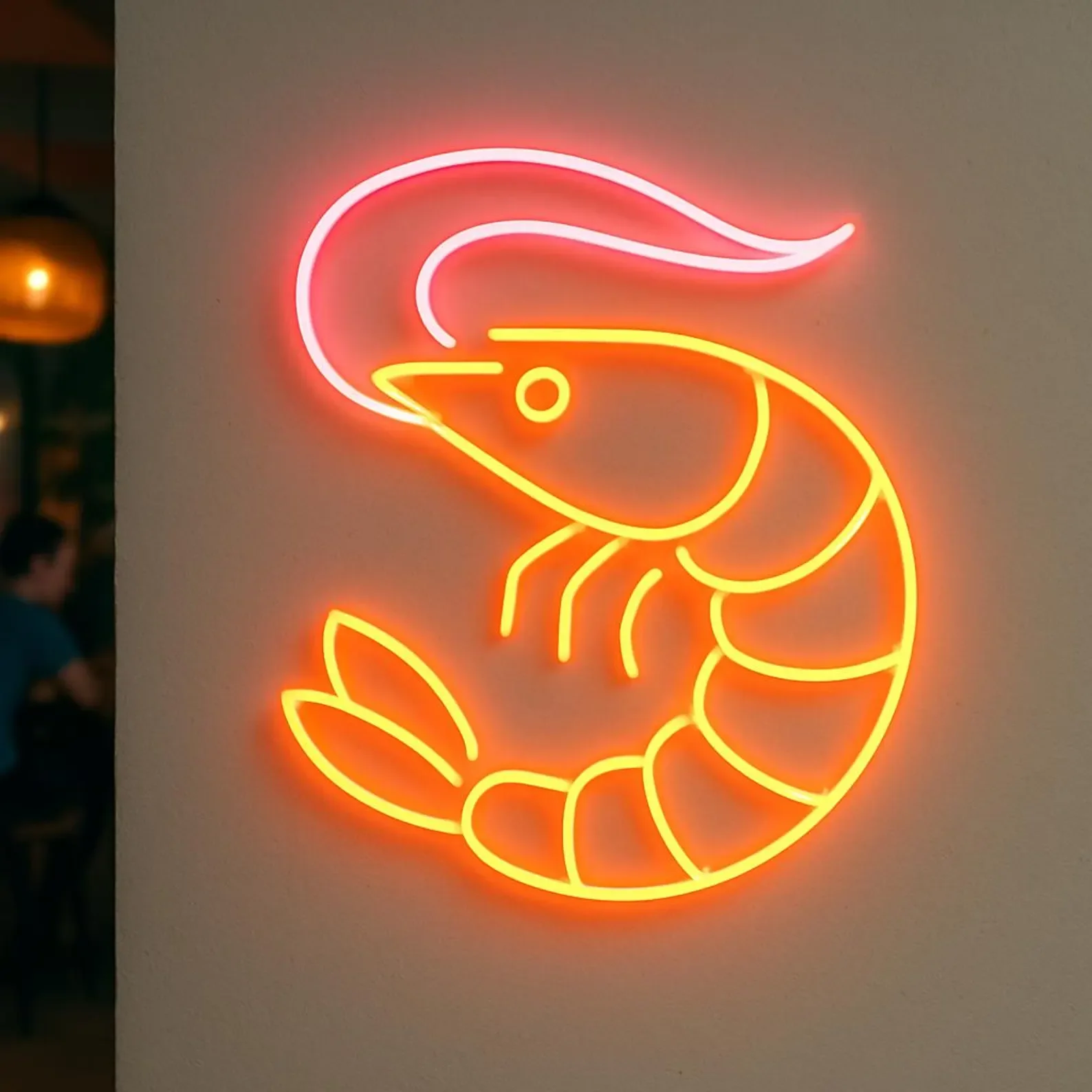 Shrimp Neon Sign, Seafood Restaurants Light, Seafood Led Sign, Gift Idea Chef, Kitchen Neon Decor