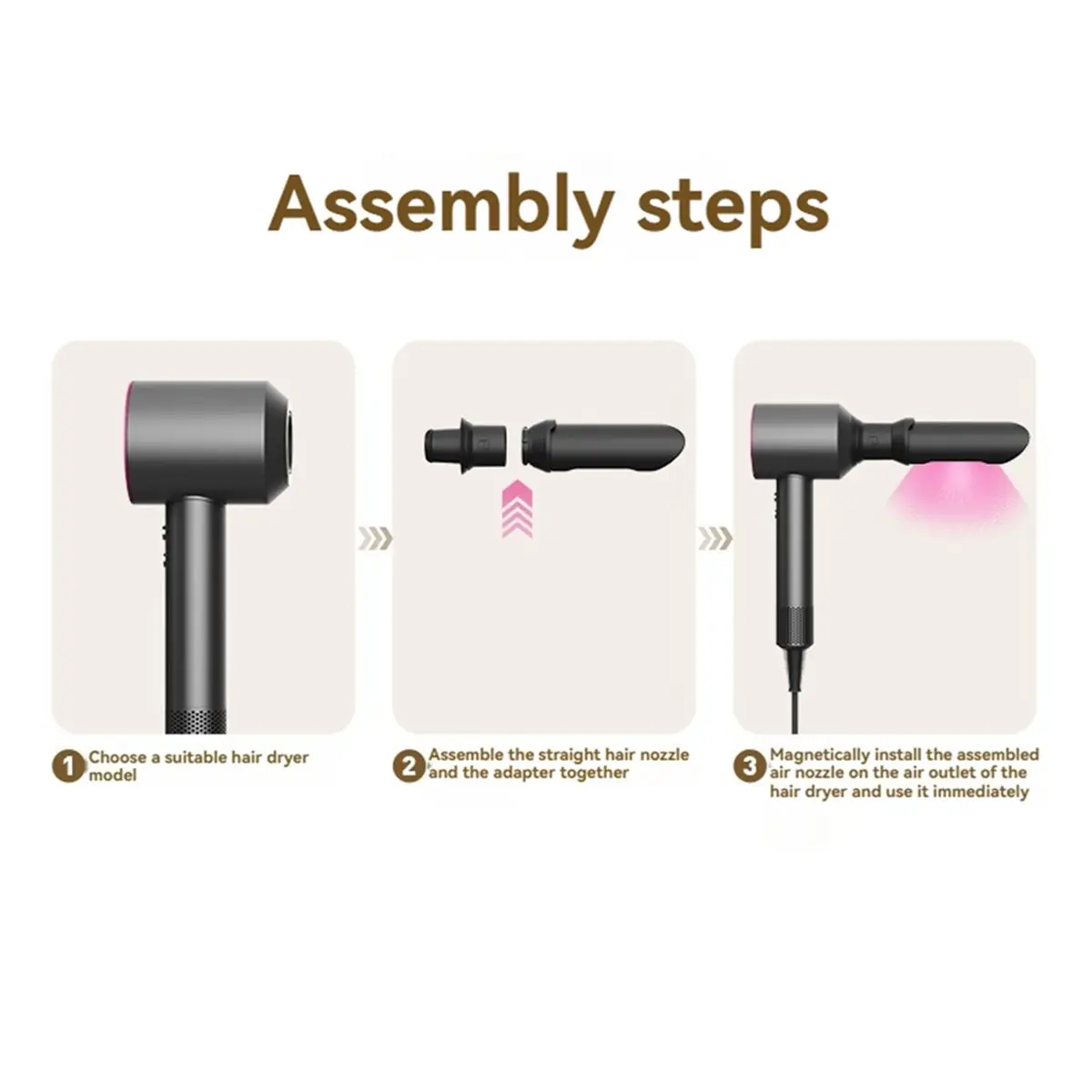 

Hair Straightener and Adapter for Supersonic Hair Dryer HD01 HD02 HD03 HD04 HD08 HD15 HD16 Attachemnt