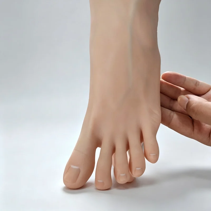 Silicone Foot Model Female Lifelike 1:1 Real Women's Feet Fetish False Nail Jewelry Display  Mannequin Salon Art TG3911