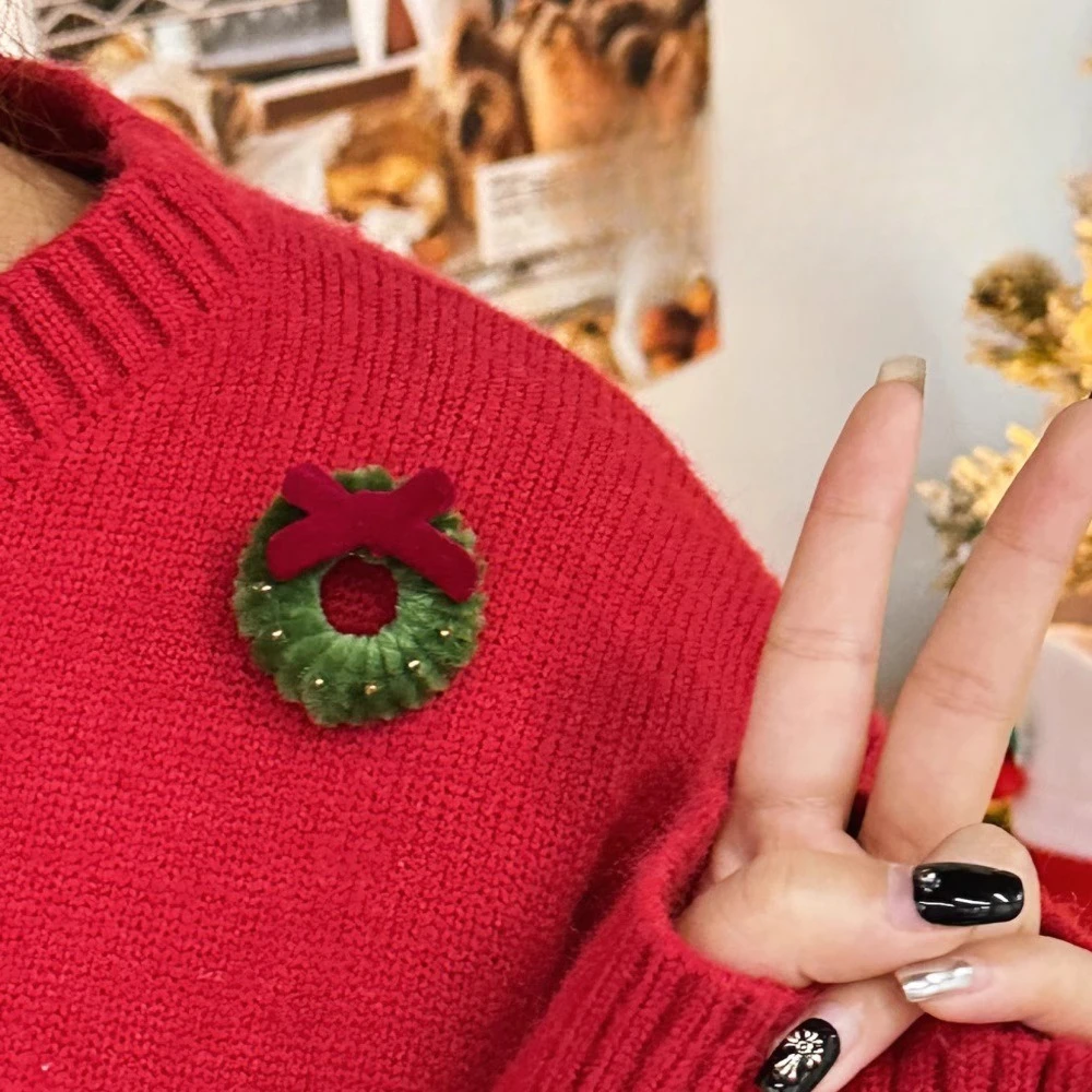 Christmas Mini Wreath Keychain Pendant Cute Fashionable All Season Spring Summer Accessory