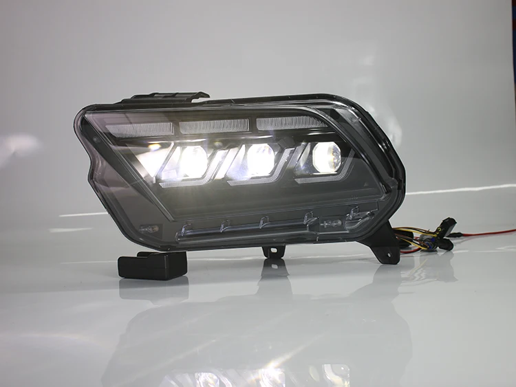 for Ford Mustang 2010-2014 LED Headlight Assembly Sequential Turn Signal Startup Welcome DRL High Low Beam Pair
