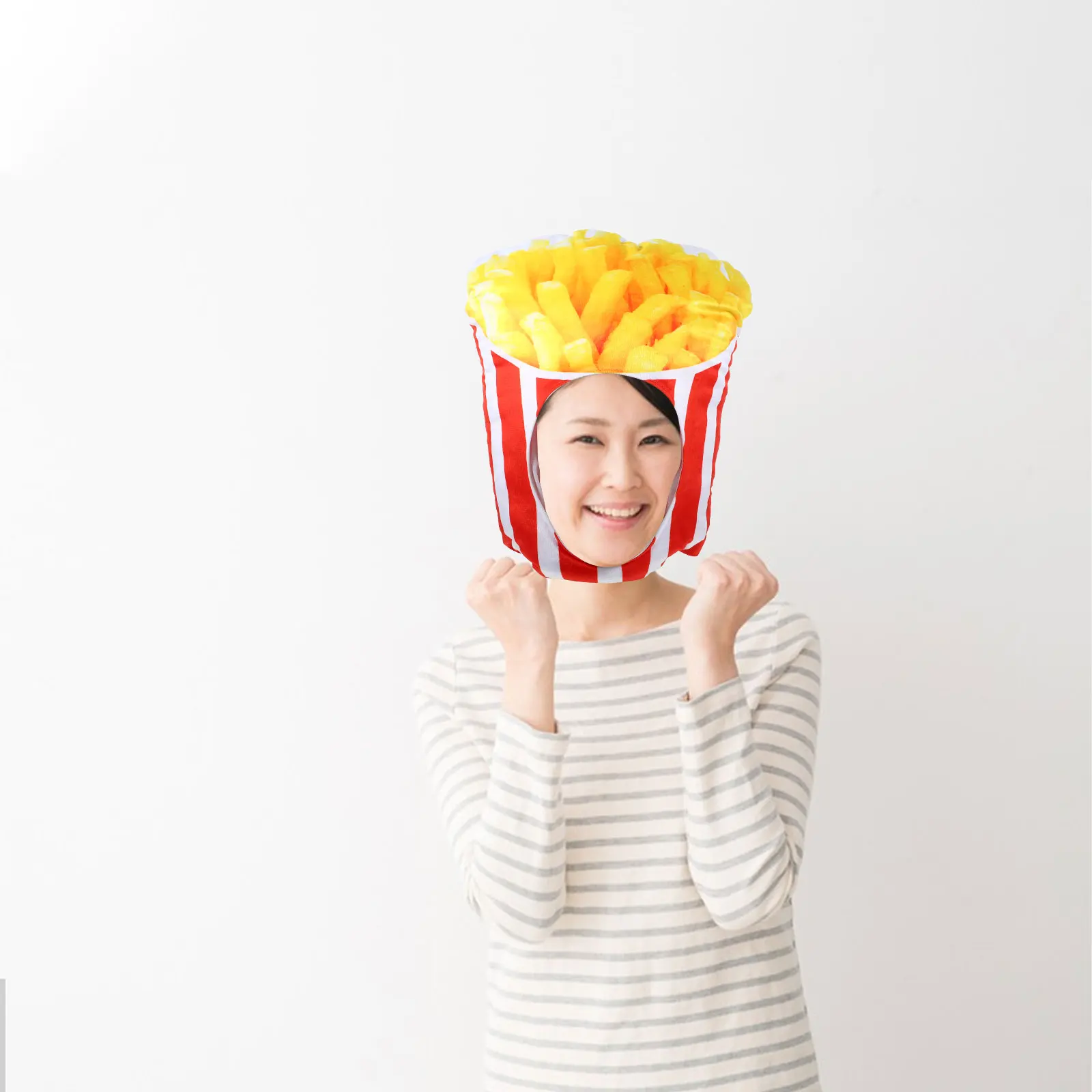 

Snack Hat Food Costume Funny Photo Prop Popcorn French Fries Cap Party Cartoon Design Safe Toy Popcorn Hat Gift