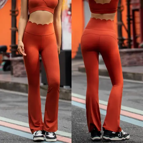 Naked Feeling Sports Yoga Flared Pants Women 2025 New Gym Leggings High Waist Hip Lift Workout Leggings Breathable Fitness Pants