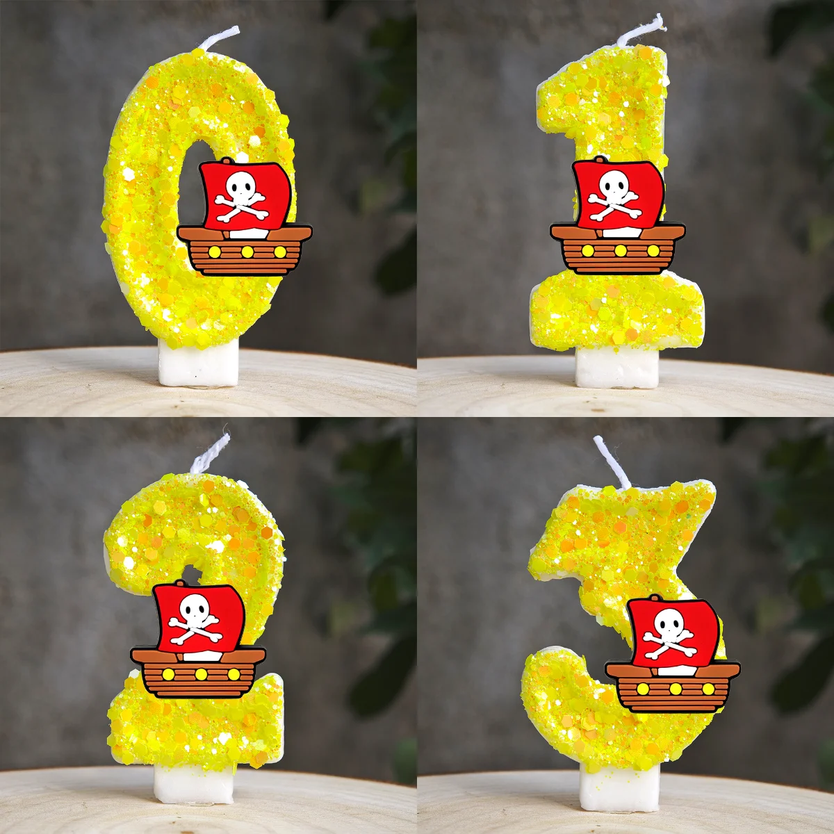 Anime One Piece Geburtstagskerzen-Set Kuchendekorationszubehör Piratenschiff Kuchenaufsatz Kerze Kindergeburtstag Party Deko