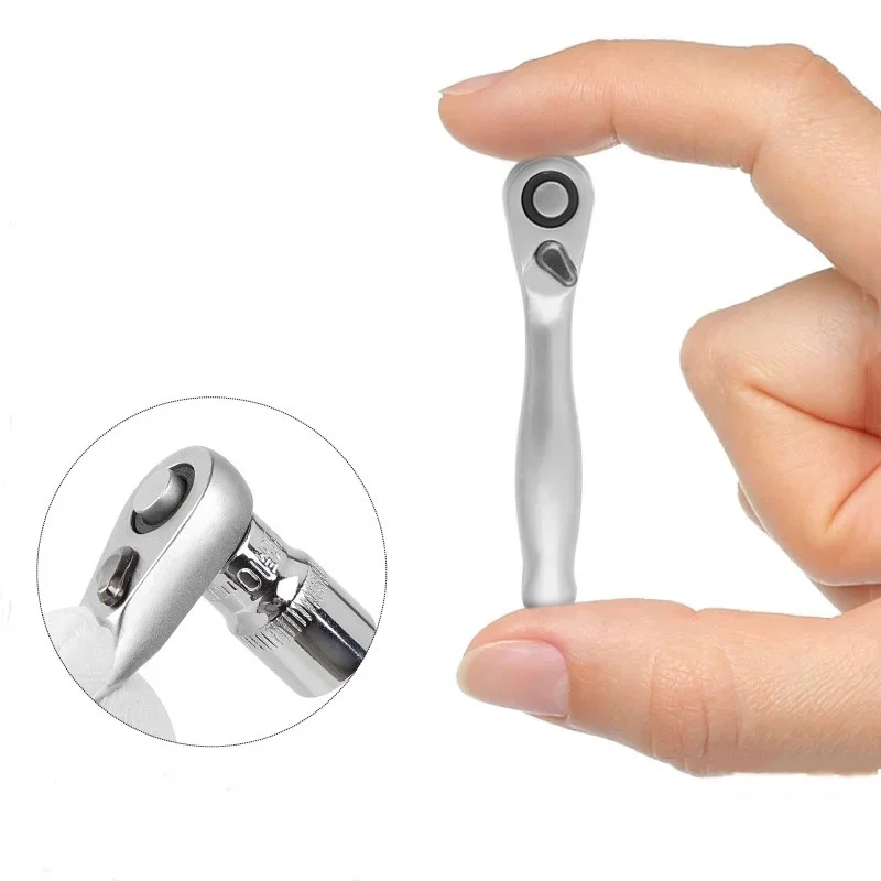 1 قطعة 1/4 بوصة مزدوجة الرأس مفتاح بسقاطة صغير مقبس سريع ، 72 الأسنان مفك سداسية عزم الدوران وجع أداة إصلاح #2