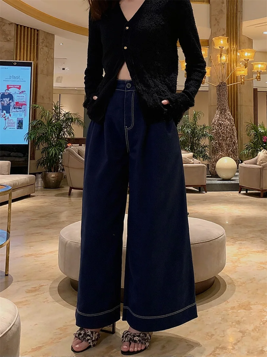 

Baggy Wide Leg Denim Jeans Womens High Waist Vintage Y2K Streetwear Loose Casual Trousers Female Fashion Blue Aesthetic Oversize