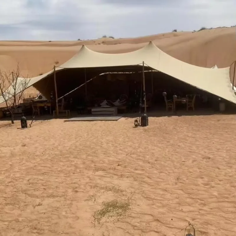 Stretch Shade Canopy Flexible Shelter Stretchable Weatherproof Canopy for Glamping & Travel