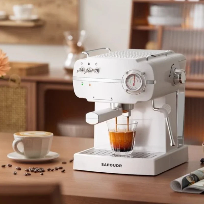 ماكينة اسبريسو نصف أوتوماتيكية خفيفة الوزن ماكينة قهوة منزلية صغيرة بخار الحليب مزبد ماكينة اسبريسو مطحنة حبوب القهوة