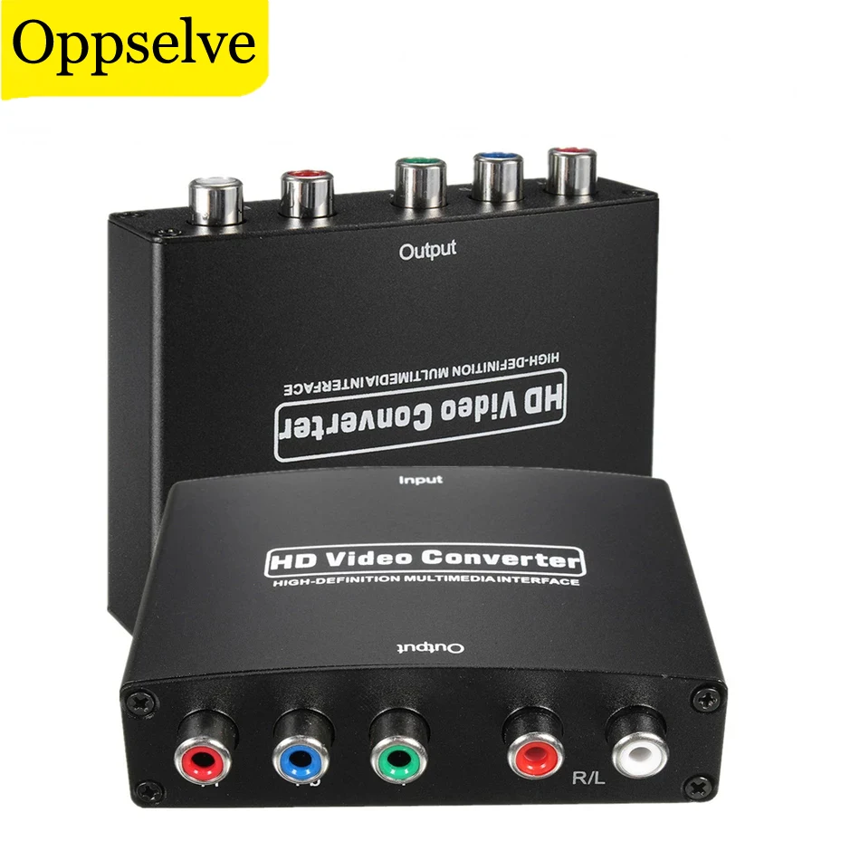 YPBPR komponent 5 RCA wideo R/L konwerter Audio złącze adaptera kompatybilny z HDMI do adaptera projektora Monitor HDTV DVD 1080P