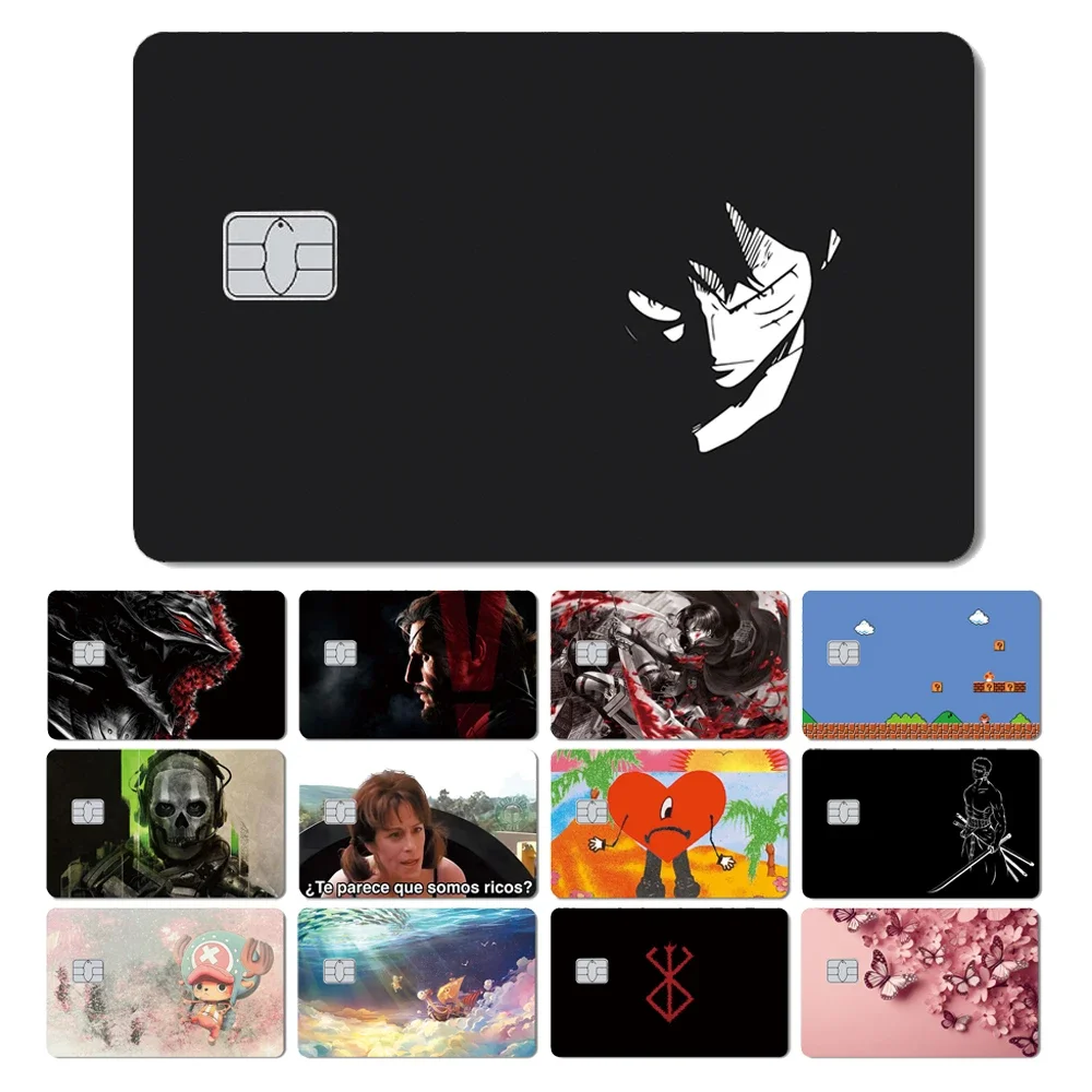 Cool Kawaii Army Luffy One Piece Anime Waterproof Bank Credit Card Bus Sticker Toy Gift Small Big Chip