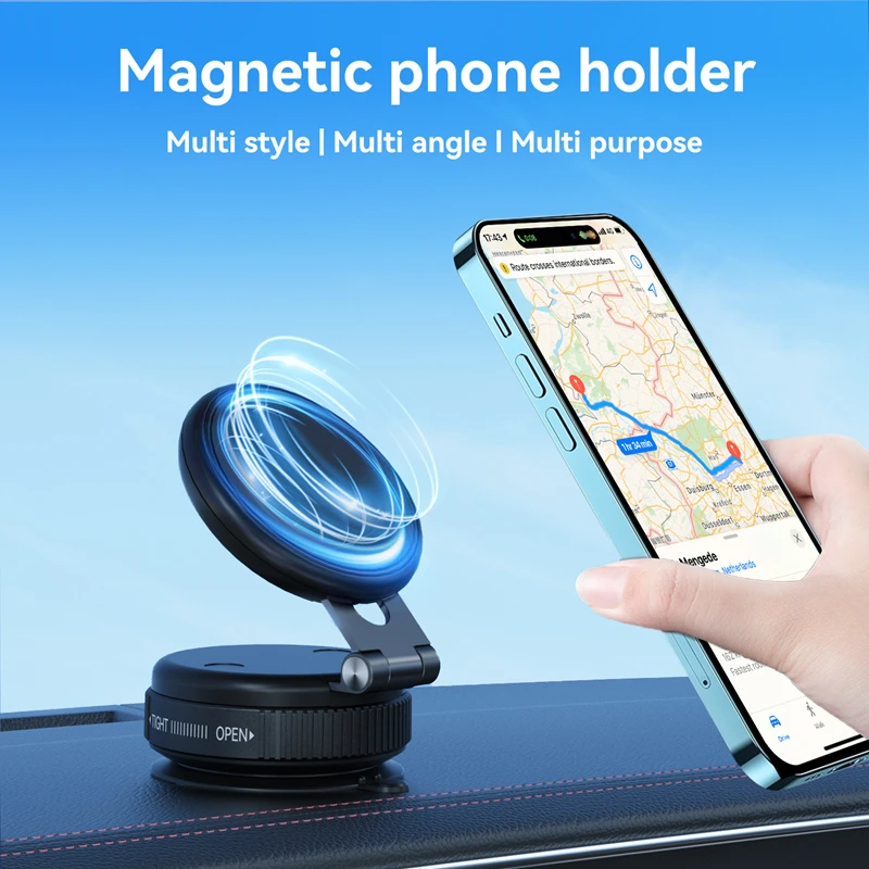 

NEW Magsafe Powerful Vacuum Suction Cup Car Phone Stand Telescopic Folding Magnetic Phone Stand for Mobile Phone Tablet