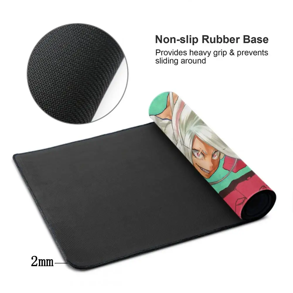 Mirko My H-Hero Academias 마우스 패드 만화 데스크 매트 키보드 오피스 액세서리 마우스 패드 고무 카와이 카펫 게이머 캐비닛 패드