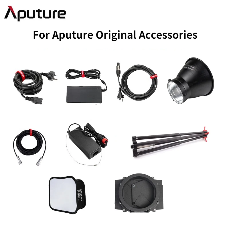 

For Aputure Original Accessories Power Cables,Power Adapter,Bracket,Diffuser,Barn Doors for 100 200D/X LS 60D/X 150/300C LS600