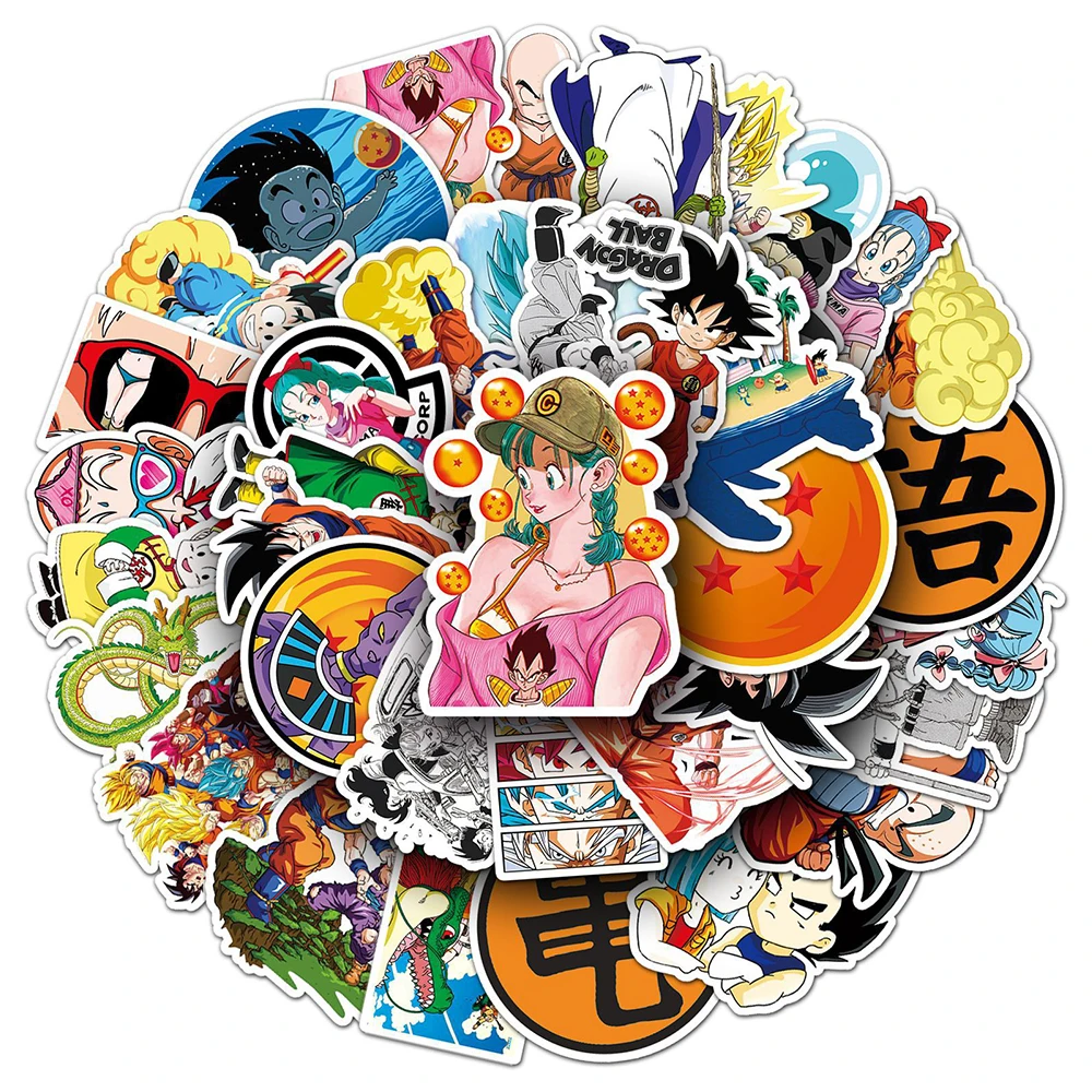 

10/30/50pcs Japanese Cartoon Dragon Ball Stickers Anime Son Goku Decals Skateboard Stationery Car Cool Kids Decals