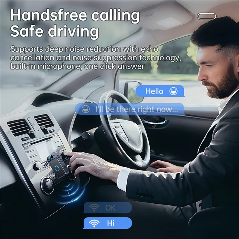 B30C-Bluetooth 5.4 Zender Ontvanger 3.5MM AUX Vliegtuigen Car Audio Draadloze Adapter Handsfree Bellen Voor PC Hoofdtelefoon Luidspreker