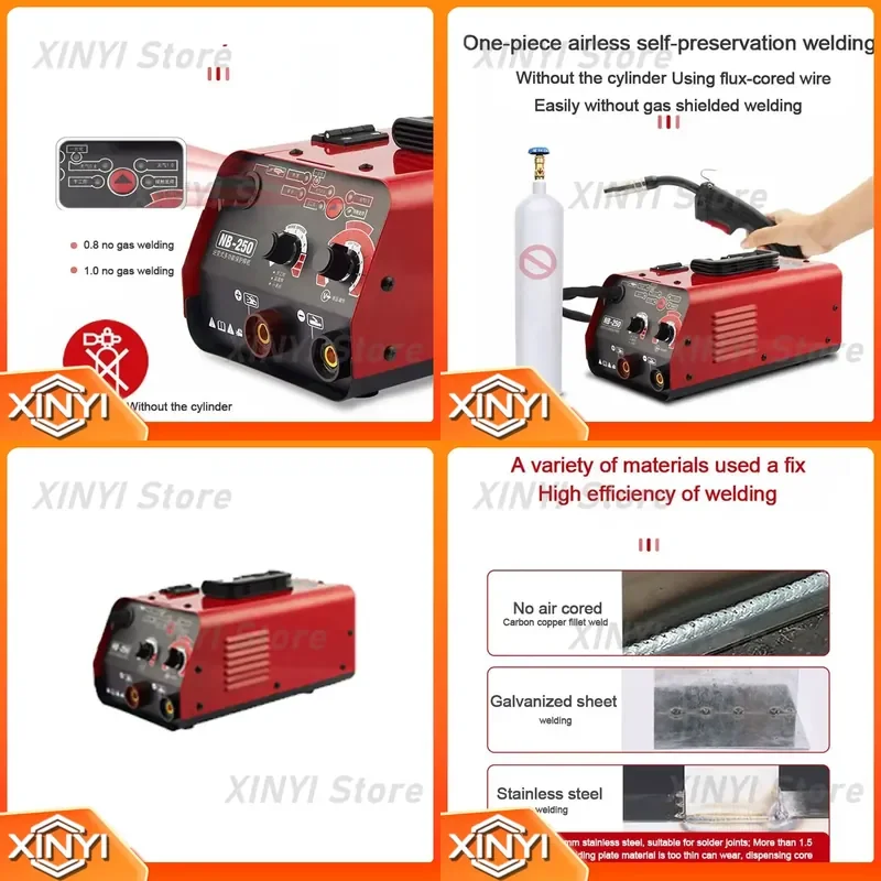 for NB-250 Portable Industrial Welding Machine Stainless Steel Plate Automatic Small Household 3 In 1 No Gas Mig Welder