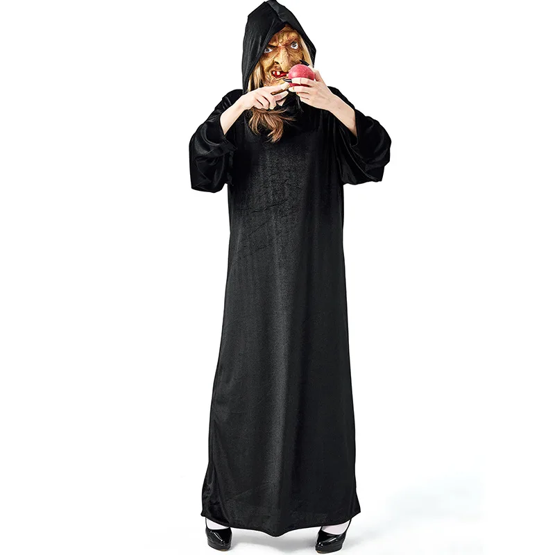

Witch Robe Cosplay Costume Vampire Devils Hooded Robe Costume Latex Mask Halloween Party Stage Costume Cosplay