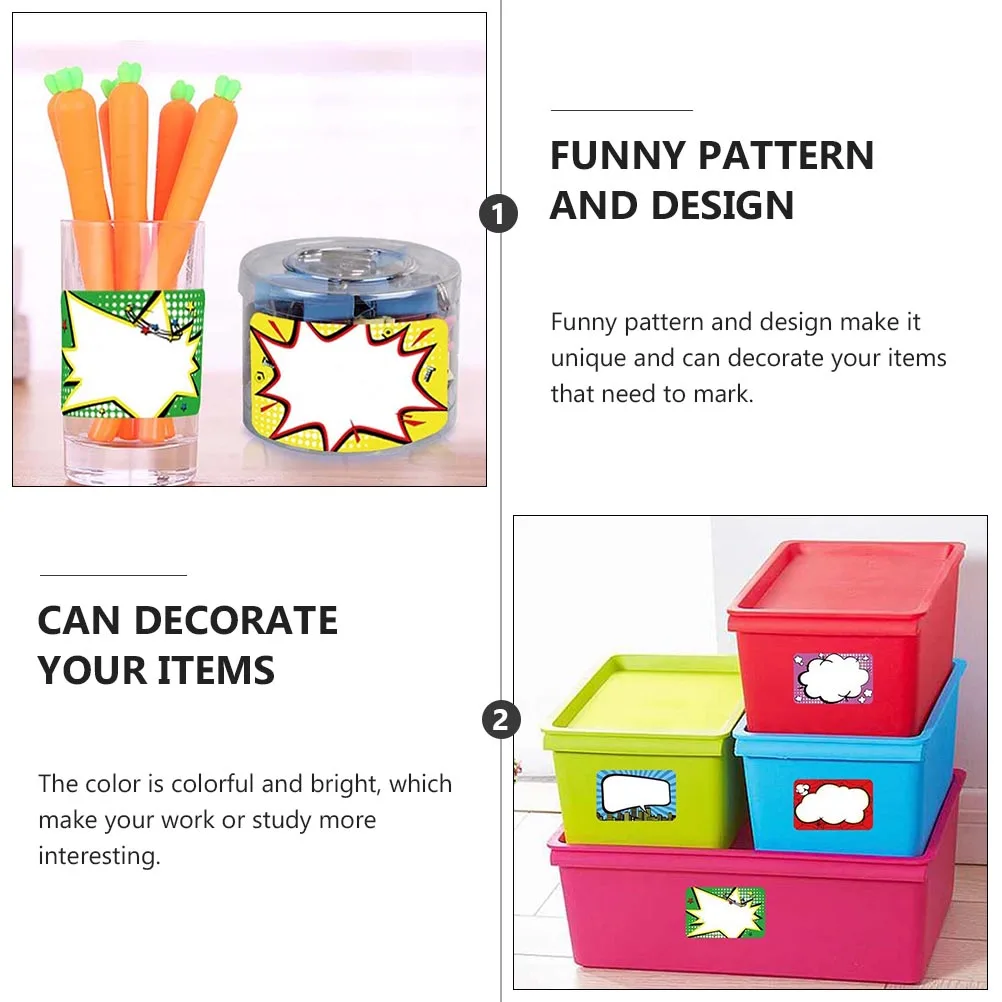 10 أوراق ملصقات اسم ملونة ذاتية اللصق سهلة التقشير ملصقات فارغة لتزيين مكتب المدرسة وملصقات علامات الاسم #3