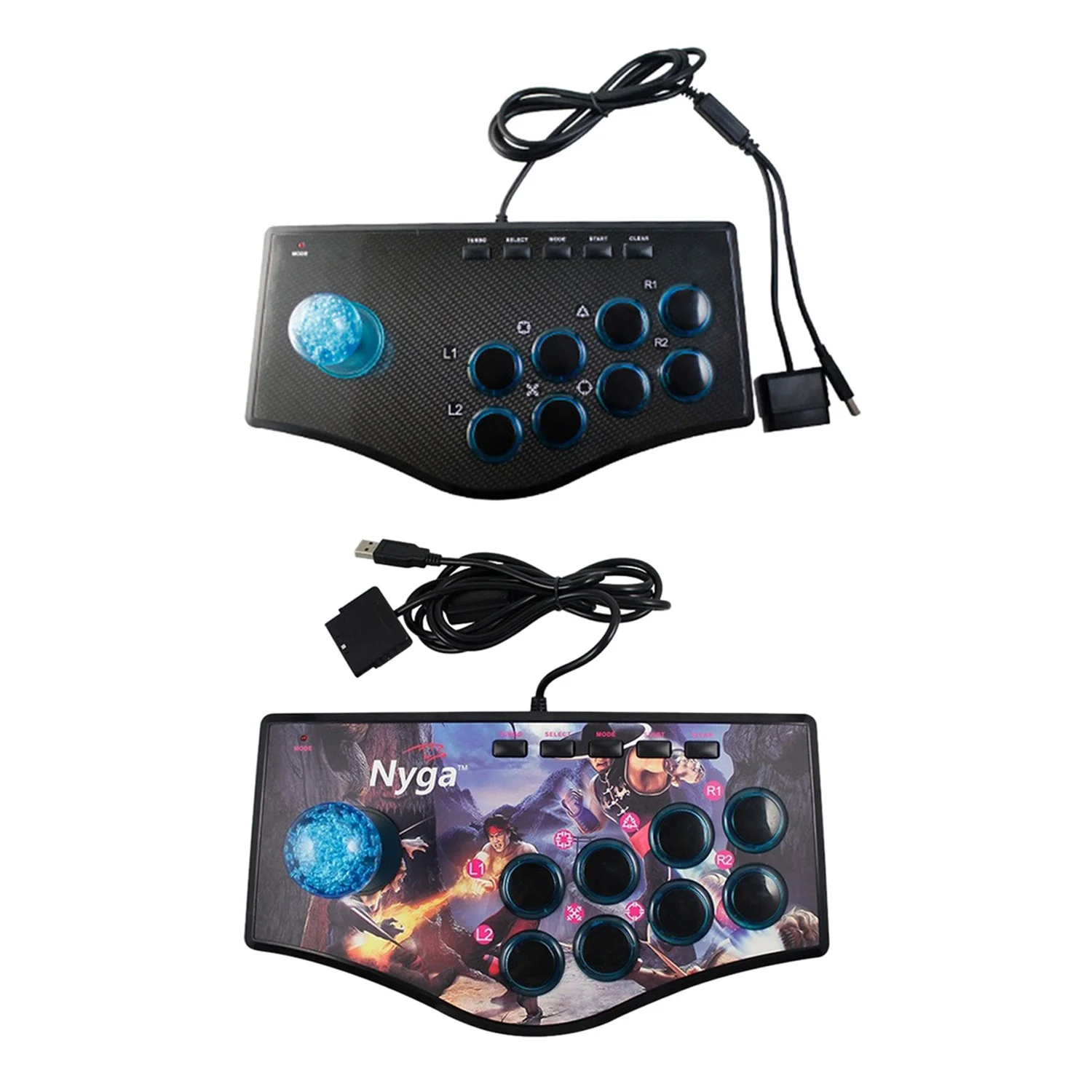 

A69Z 2Pcs Retro Arcade Game Rocker Controller USB Joystick For Ps2/Ps3/Pc/Android - No.A & No.B