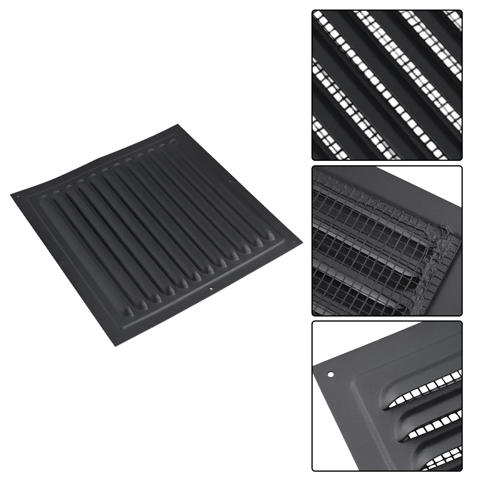 250x250mm Metal Louver Vent Cover Square Vent Exterior Wall Grille Cover Home Improvement Ventilation System Components