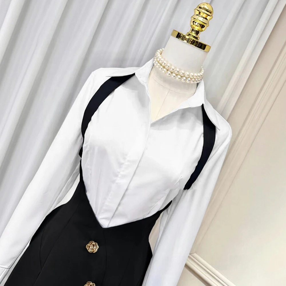 Autumn Winter Clothes Turn-down Collar Style Commuting No Decoration Women's Fashion Outerwear Set Short Skirt Ensemble