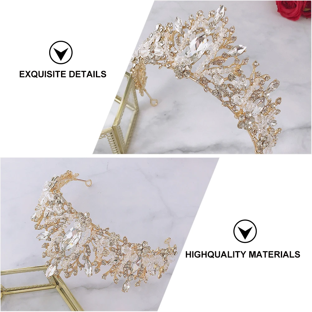 

Bridal Crown Headband Wedding Hair Hoop Crystal Accessories for Women Tiara Ladies Gifts Headdress Prom