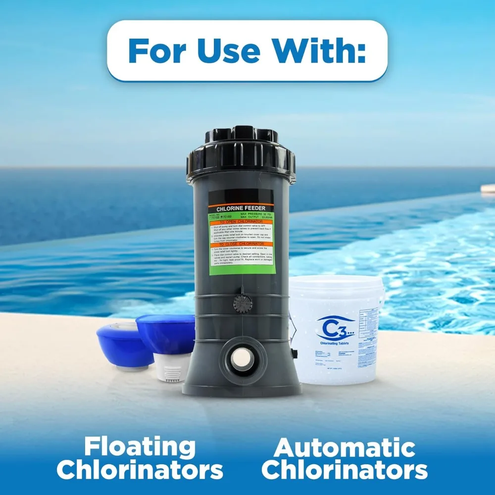 Stabilized Chlorinating Tabs for Above Ground US Shipping Slow Dissolving Chlorine Tablets for Swimming Pools 25 lbs 3 Inch