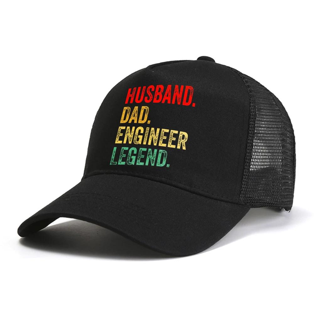 

Husband Dad Engineer Legend baseball cap Summer Adjustable Father Day Gifts caps casual mesh Breathable snapback hat