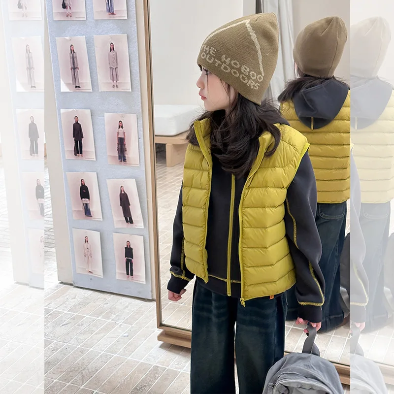 

Girls Winter Vest Kids Zip Up Lightweight Sleeveless Quilted Jackets Puffy Padded Warm Down Autumn Winter Cardigan Warm Jacket