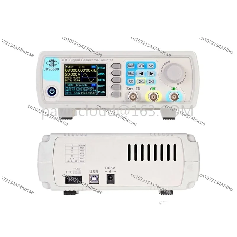 

Hot Sale JDS6600 15MHz DDS Function Signal Generator Source Dual 2-CH Frequency Meter Arbitrary Waveform Pulse Generator Portabl