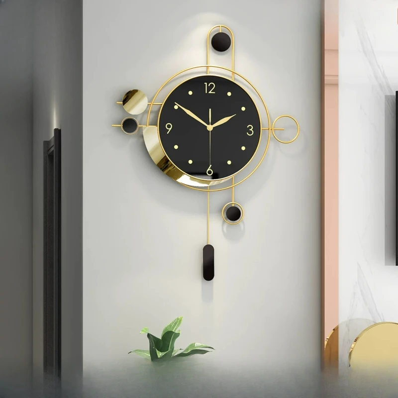 Round Unique Wall Clock Premium Black Elegant Design Modern Digital Wall Clock Aesthetic Nordic Relojes De Pared Home Decor Item