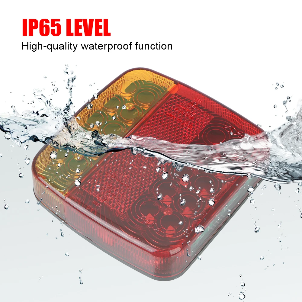 ل قافلة RV شاحنة تخييم شاحنة مقطورة الضوء الخلفي الخلفي إشارة تحذير مصباح مكبح المغناطيسي اللاسلكية LED شاحنة الذيل ضوء #4