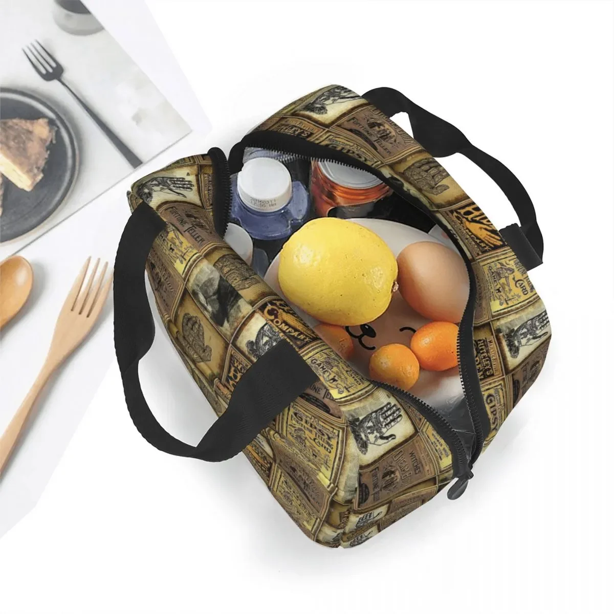 Gypsy Fortune Teller Gothic Halloween Insulated Lunch Bag Thermal Bag Lunch Container Tarot Tote Lunch Box Food Storage Bags