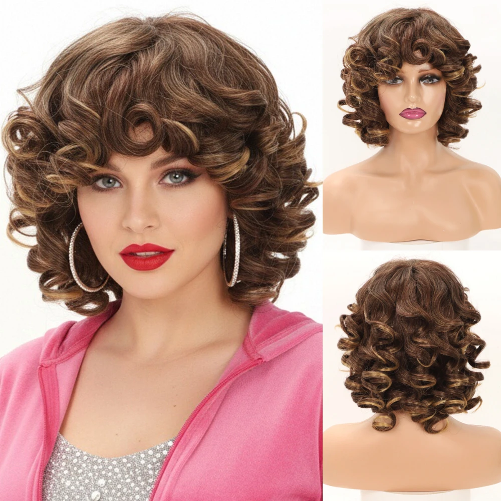 MSIWIGS Women's Short Black Ombre Brown Wig