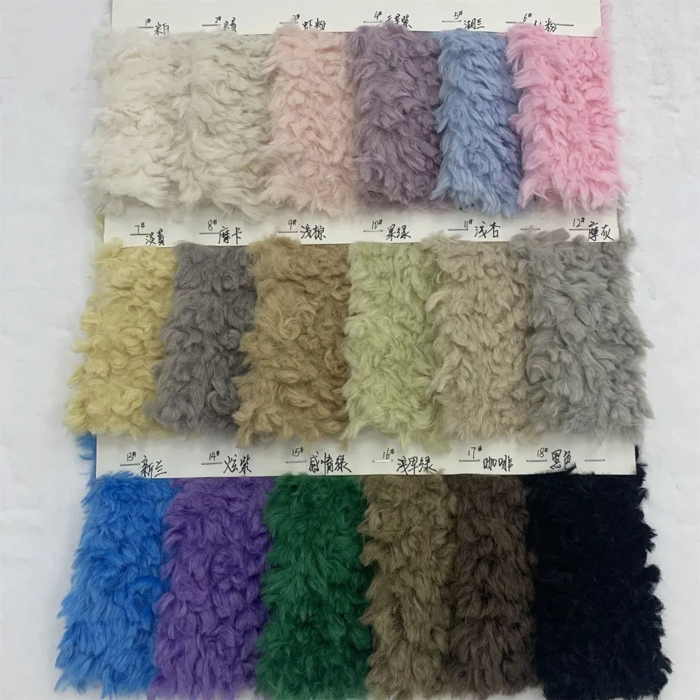 160x90cm Skin-friendly Soft Faux Fur Fabric 100% Polyester Minky Fabric DIY Handmade/apparel Big Wool Rolled Plush Fabric