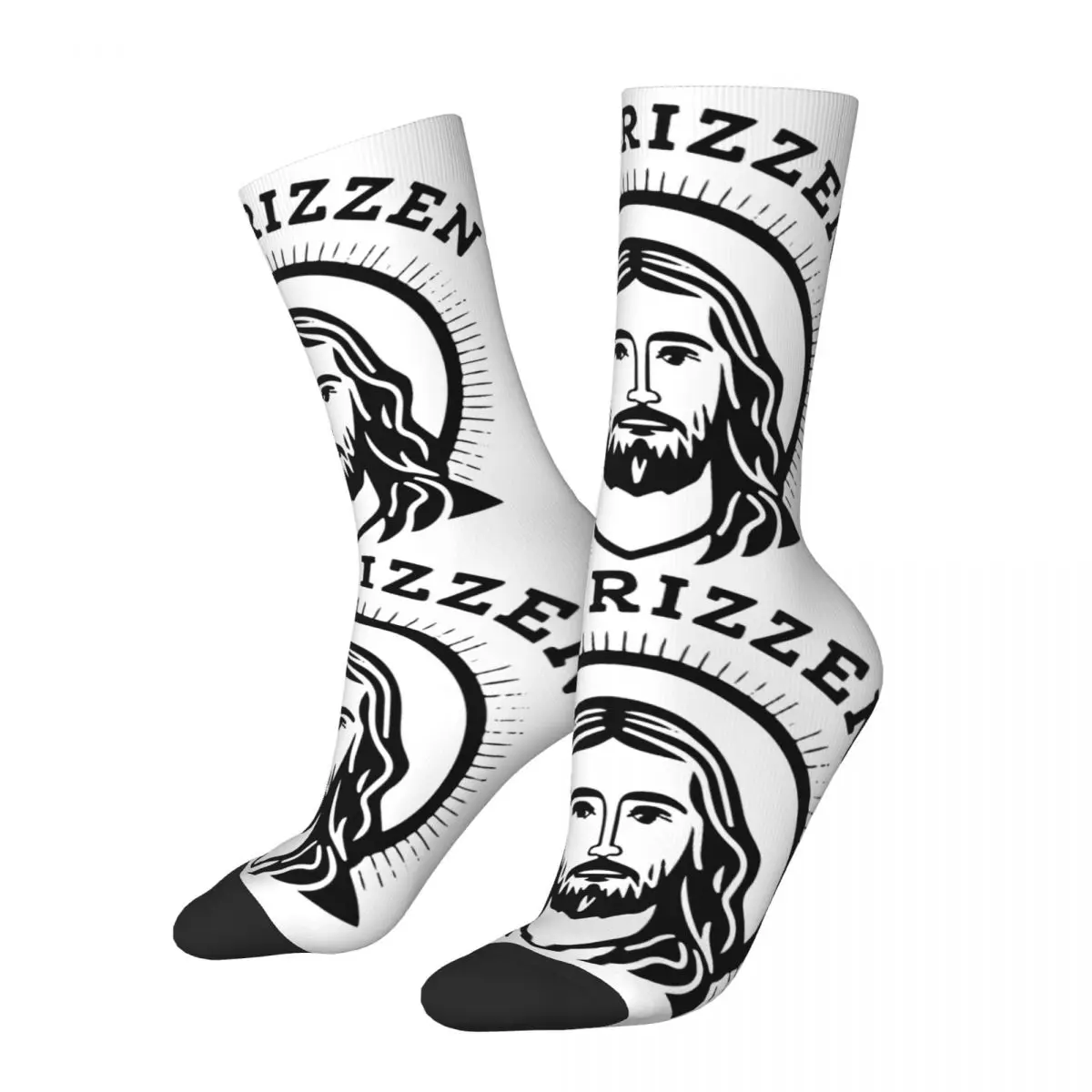 New Men's Socks Hip Hop Jesus Rizz Has Rizzen Sock Christian Religious Sport Women Socks Spring Summer Autumn Winter