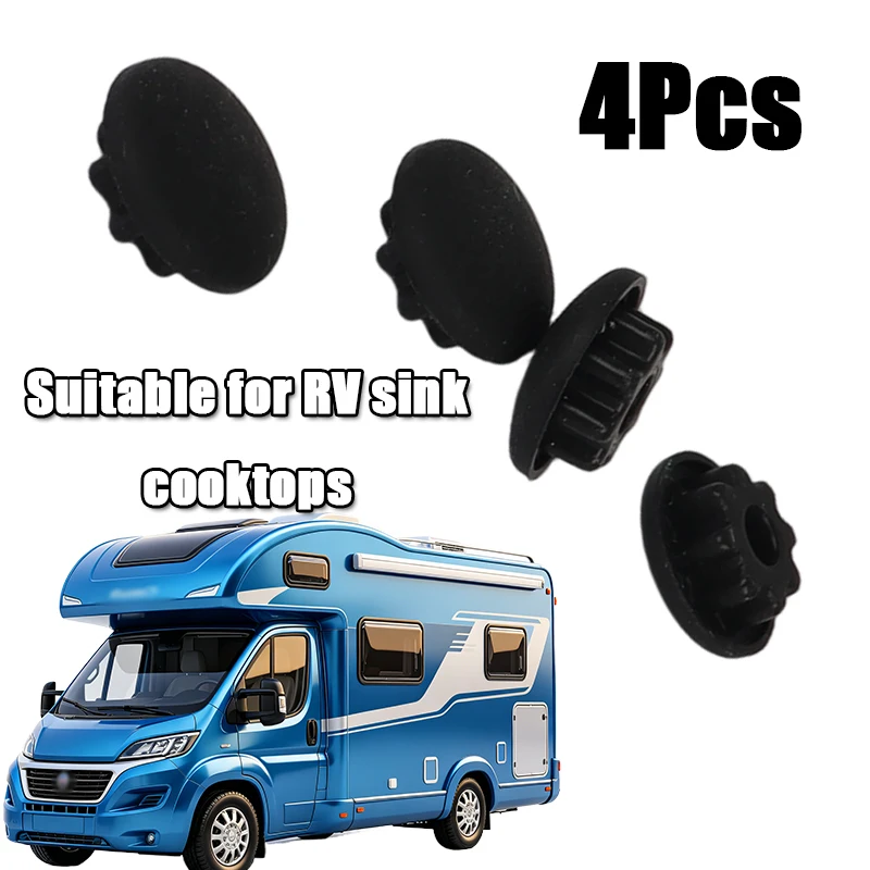 

4Pcs For Smev Dometic Black Screw Cap Covers Cog Sink Hob Cooker Motorhome Caravan RV Parts On Sinks Hobs Silicone Rubber