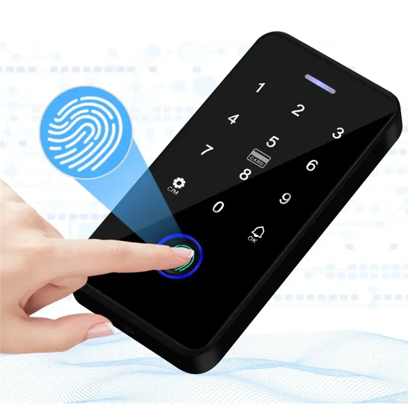 ABFN-NFC Bluetooth Tuya APP Клавиатура контроля доступа Водонепроницаемая RFID-клавиатура 13,56 МГц Биометрический отпечаток пальца Сенсорный дверной механизм Dura