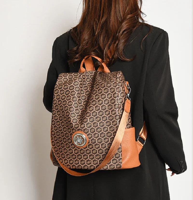 New Fashion Luxury Anti Theft Large Capacity Travel Backpacks Women's High Quality Soft Leather Shoulder Bags Crossbody Bag