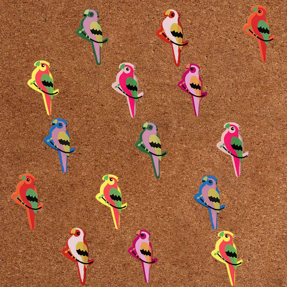 

30 Pcs Push Pins Cork Board Thumb Tacks Photo Wall Decorative Bird Shaped Kawaii Novelty Tacks Wood Material