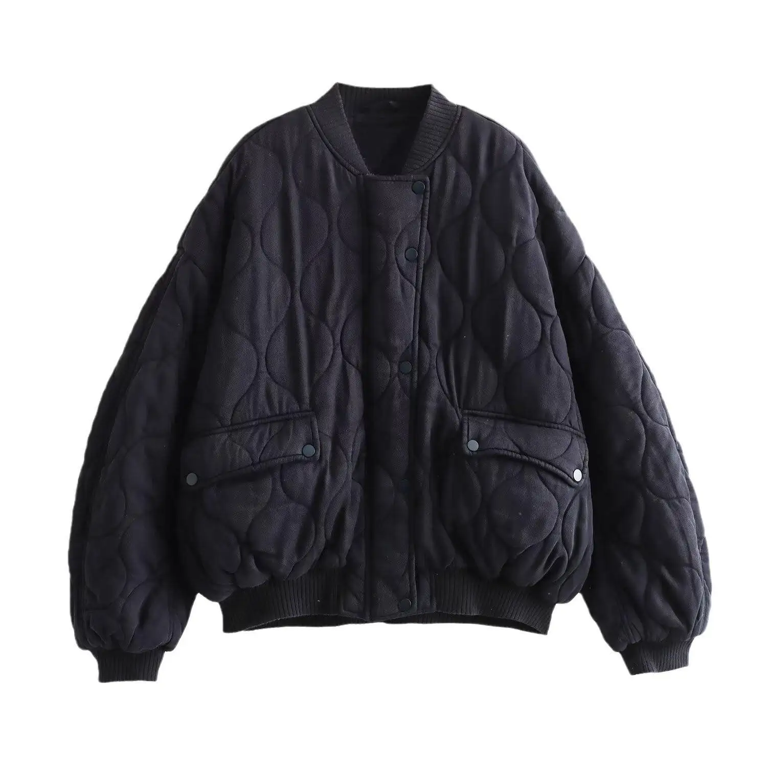 

Women's Loose Washed Cotton Pilot Jacket Cross-Border Thickened Summer Short Outerwear Geometric Pattern Polyester Fiber