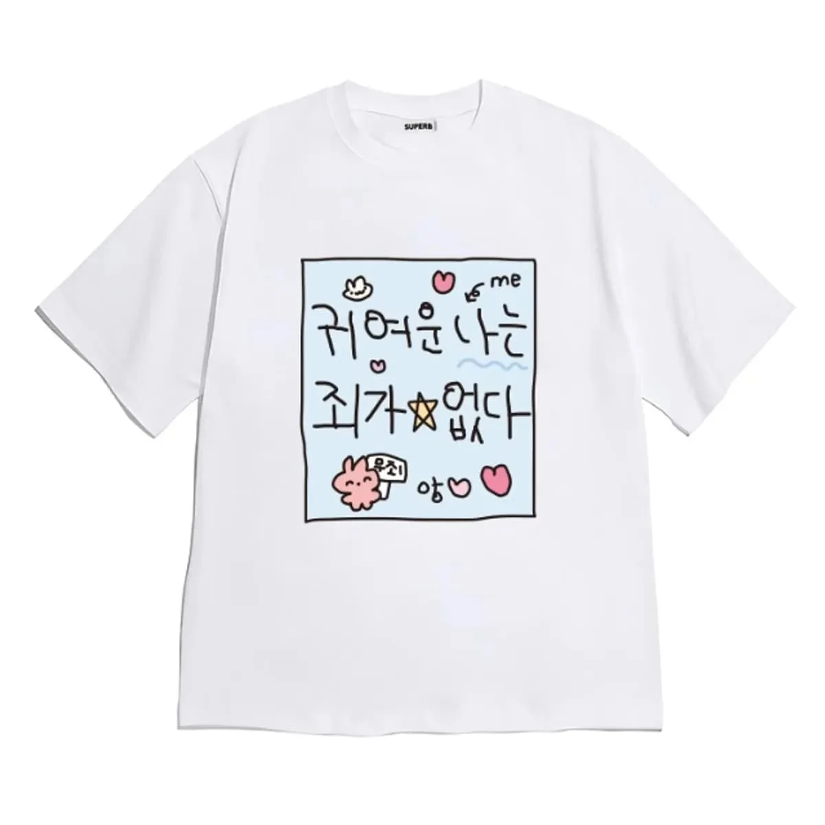 New Fun Korean Bear House Coin Graffiti Pattern Summer Soft Breathable Vintage Y2K Women Casual T‑Shirt Short Sleeve Daily Wear