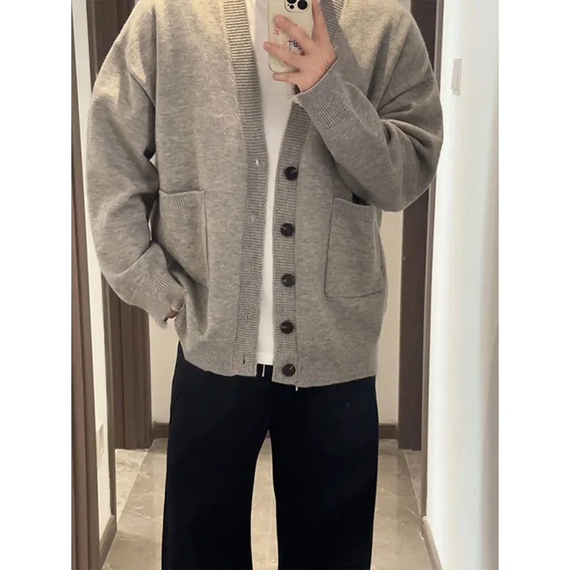 

Loose Fit ey Knit Cardigan Women's Autumn Winter plus Size 250 Pou Lazy Sle Korean Version Long Sve V-Ne Coat