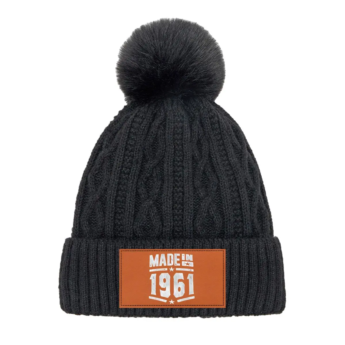 

Утолщенная вязаная шапка Pride «Made In», женская вязаная шапка с помпоном для ежедневной работы в кампусе