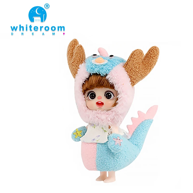 2024 New Mini Pocket Doll abbigliamento a forma di animale bambole simpatiche regali di festa per ragazze Dragon Panda Rabbit Little Bear Rainbow