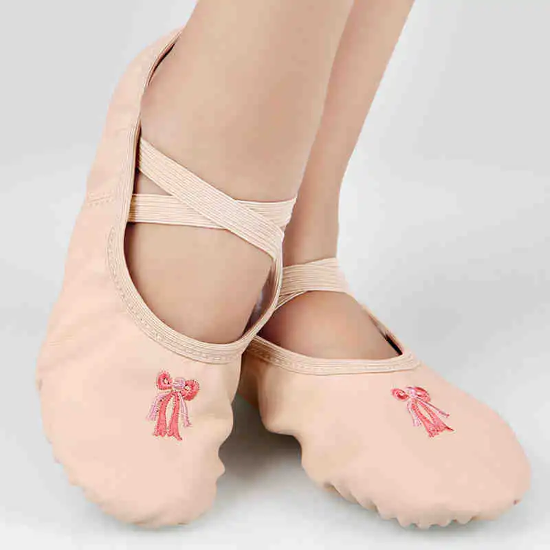 2024 Kinderschoenen Meisjes 24-40 Geschikt Voor 15-23Cm Voet Pu Atletische Dansschoenen Zacht Ballet Slipper Ballet Meisjes Schoenen